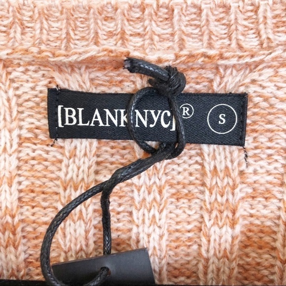 New Blank NYC Heather Ribbed Crew Neck Knit Sweater in Toffee - Picture 5 of 12